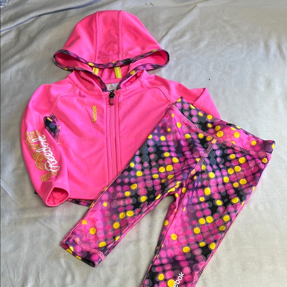 12M Reebok Pink Activewear Set (jacket and leggings)